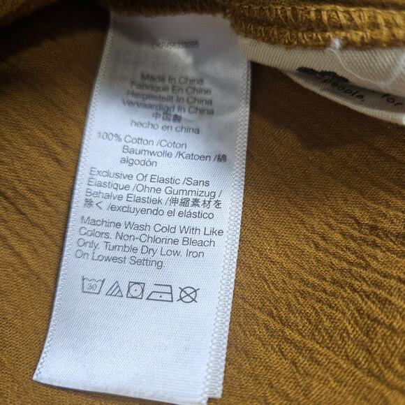 Madewell Lucie Smocked Peplum Top Mustard Brown size 2 - Picture 6 of 6